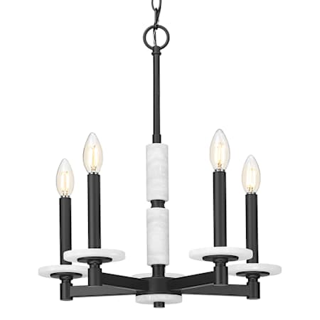 Z-Lite Kaden 5 Light 18" Wide Taper Candle Style Chandelier Matte Black