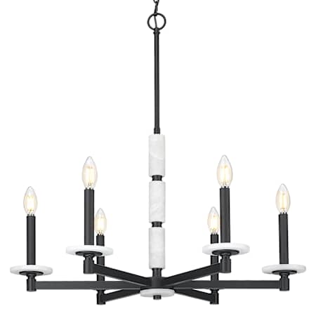 Z-Lite Kaden 6 Light 28" Wide Taper Candle Style Chandelier Matte Black