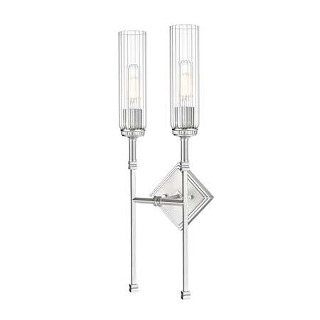 Z-Lite Esme 2 Light 24" Tall Wall Sconce Brushed Nickel