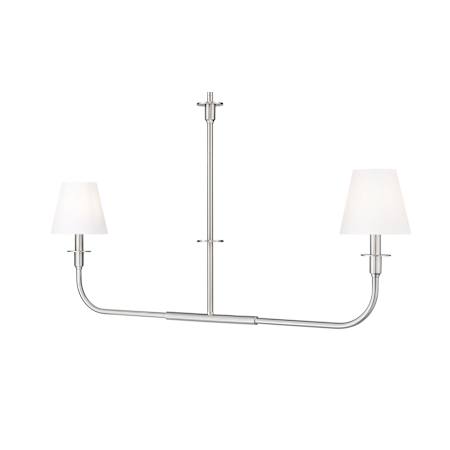 Z-Lite Tova 2 Light 7" Wide Linear Chandelier Brushed Nickel
