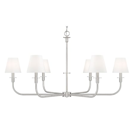 Z-Lite Tova 6 Light 49" Wide Candle Style Chandelier Brushed Nickel
