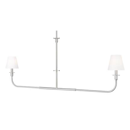 Z-Lite Tova 2 Light 7" Wide Linear Chandelier with Fabric Shade Brushed Nickel