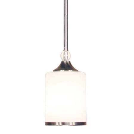 Z-Lite Cosmopolitan 1 Light Mini Pendant with White Shade Brushed Nickel