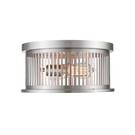 Z-Lite Camellia 2 Light 13-1/8" Wide Flush Mount Drum Ceiling Fixture Brushed Nickel