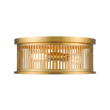 Z-Lite Camellia 3 Light 16" Wide Flush Mount Drum Ceiling Fixture Brass