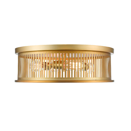 Z-Lite Camellia 4 Light 20" Wide Flush Mount Drum Ceiling Fixture Brass