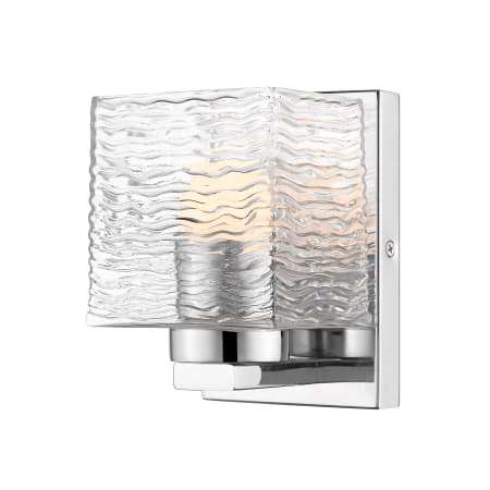 Z-Lite Barrett Single Light 5" Wide LED Bathroom Light with Rippled Glass Chrome