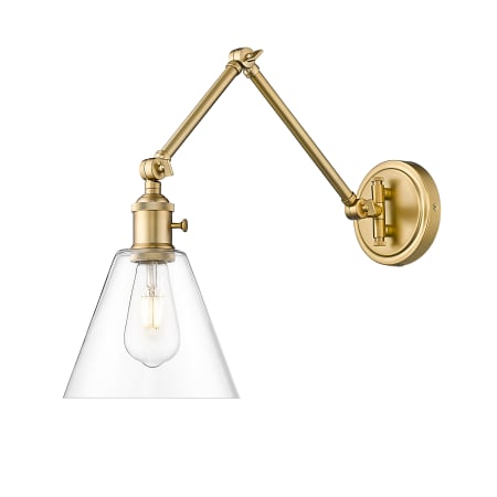 Z-Lite Gayson 8" Tall Wall Sconce with Clear Glass Shade Modern Gold
