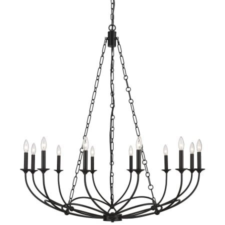 Z-Lite Arabella 12 Light 43" Wide Candle Style Chandelier Matte Black