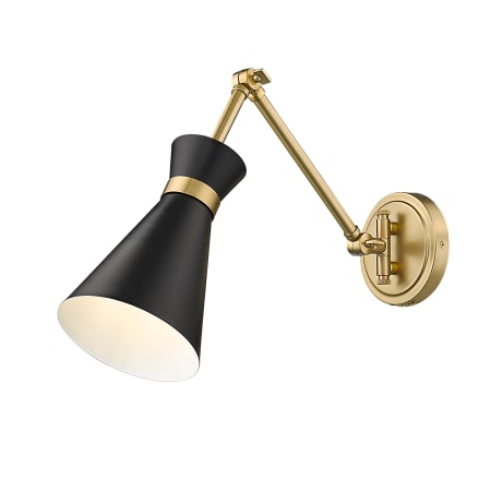 Z-Lite Soriano 7" Tall Wall Sconce Matte Black / Modern Gold