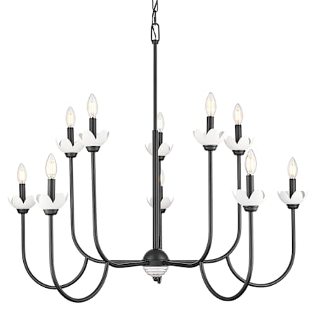 Z-Lite Allistair 10 Light 42" Wide Taper Candle Style Chandelier Matte Black