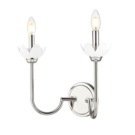 Z-Lite Allistair 2 Light 12" Tall Bathroom Sconce Polished Nickel