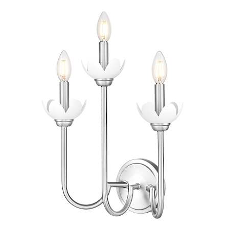 Z-Lite Allistair 3 Light 16" Tall Bathroom Sconce Brushed Nickel