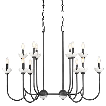 Z-Lite Allistair 12 Light 42" Wide Taper Candle Style Chandelier Matte Black