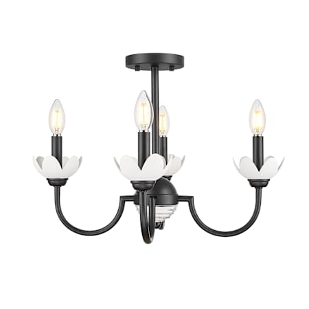 Z-Lite Allistair 4 Light 20" Wide Semi-Flush Ceiling Fixture Matte Black