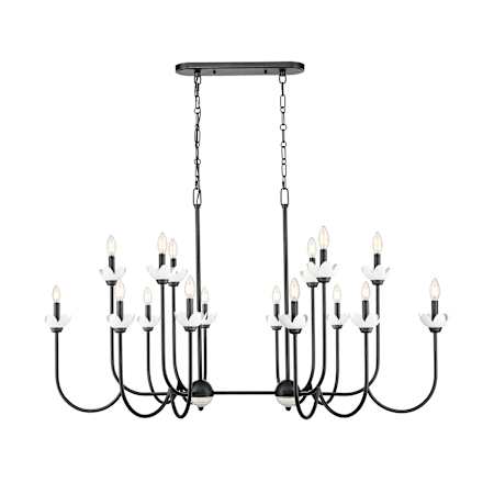 Z-Lite Allistair 16 Light 56" Wide Taper Candle Style Chandelier Matte Black