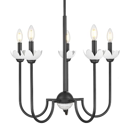 Z-Lite Allistair 5 Light 24" Wide Taper Candle Style Chandelier Matte Black