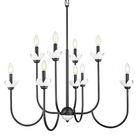 Z-Lite Allistair 8 Light 36" Wide Taper Candle Style Chandelier Matte Black