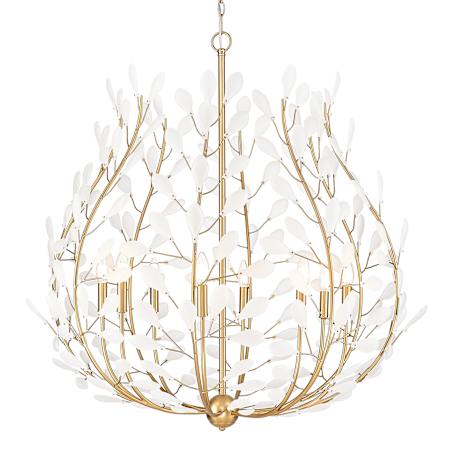 Z-Lite Claudine 8 Light 38" Wide Crystal Pendant Modern Gold