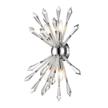 Z-Lite Soleia 4 Light 24" Tall Crystal Wall Sconce Chrome