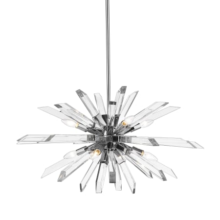 Z-Lite Burst 8 Light 33" Wide Crystal Oval Sputnik Chandelier Chrome