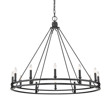 Z-Lite Dennison 12 Light 48" Wide Ring Chandelier Matte Black