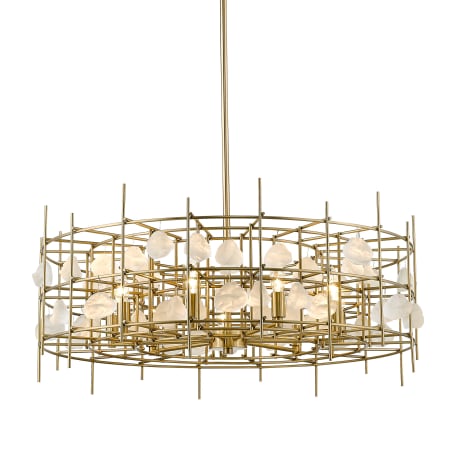 Z-Lite Garroway 9 Light 32" Wide Crystal Drum Chandelier Aged Brass