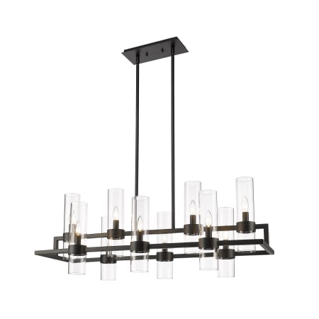 Z-Lite Datus 10 Light 43" Wide Taper Candle Chandelier Matte Black