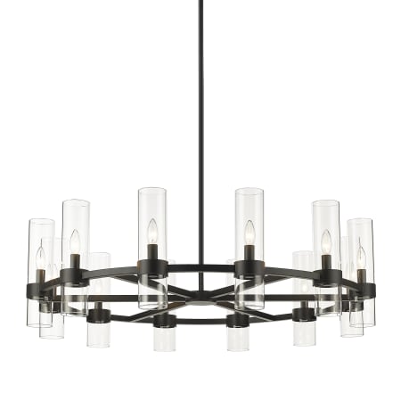 Z-Lite Datus 12 Light 44" Wide Taper Candle Chandelier Matte Black