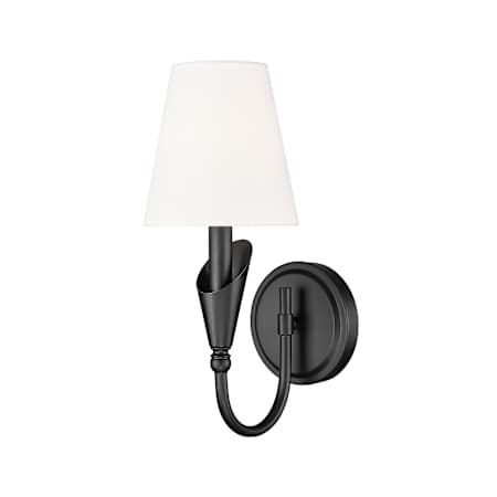 Z-Lite Claudelle 14" Tall Bathroom Sconce with Fabric Shade Matte Black