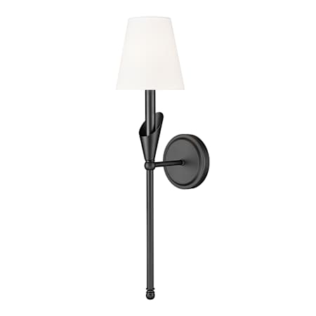 Z-Lite Claudelle 24" Tall Bathroom Sconce with Fabric Shade Matte Black