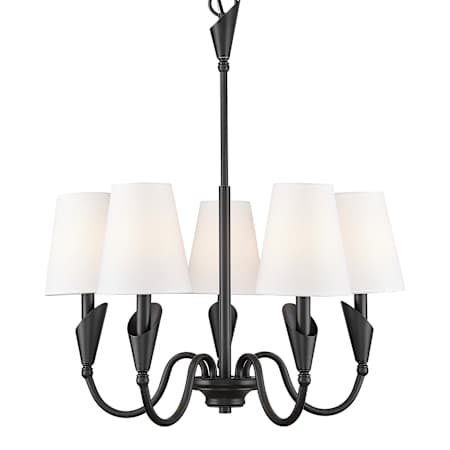 Z-Lite Claudelle 5 Light 24" Wide Chandelier with Fabric Shades Matte Black
