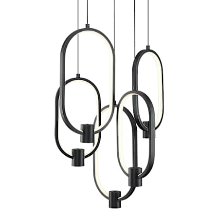 Z-Lite Saros 18" Wide LED Multi Light Pendant Matte Black