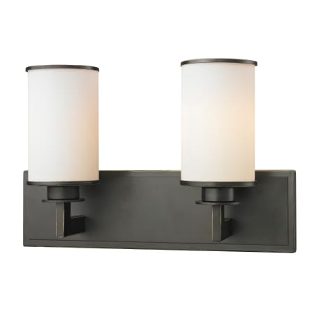 Z-Lite Savannah 2 Light Bathroom Vanity Light with Matte Opal Glass Shade Olde Bronze