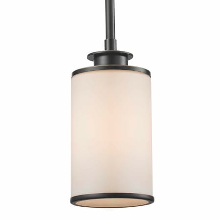 Z-Lite Savannah 1 Light Mini Pendant with Matte Opal Shade Olde Bronze