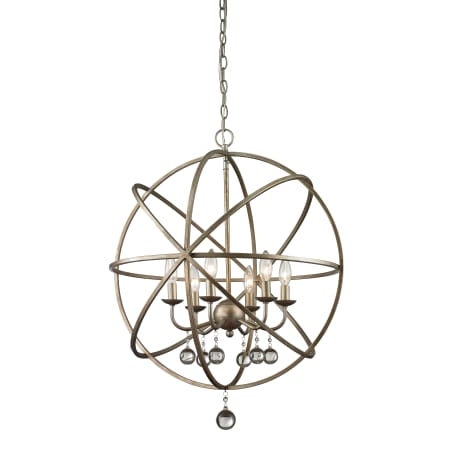 Z-Lite Acadia 6 Light 24" Wide Globe Chandelier with Crystal Spheres Antique Silver