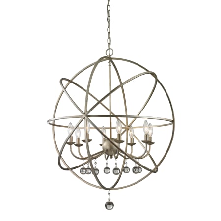 Z-Lite Acadia 8 Light 30" Wide Globe Chandelier with Crystal Spheres Antique Silver