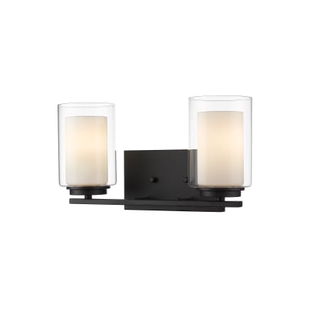 Z-Lite Willow 2 Light 15" Wide Bathroom Vanity Light Matte Black