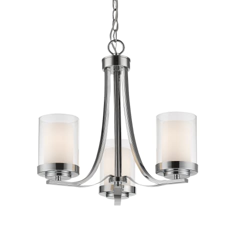 Z-Lite Willow 3 Light 16" Wide Pillar Candle Chandelier Chrome