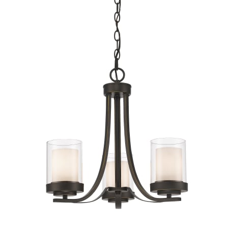 Z-Lite Willow 3 Light 16" Wide Pillar Candle Chandelier Olde Bronze