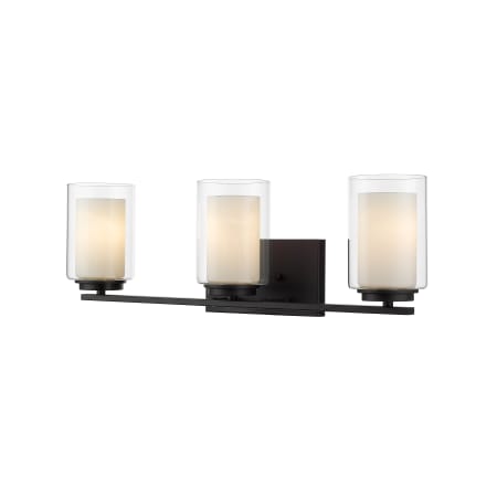 Z-Lite Willow 3 Light 24" Wide Bathroom Vanity Light Matte Black
