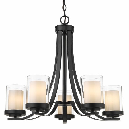 Z-Lite Willow 25" Wide 5 Light Chandelier Matte Black