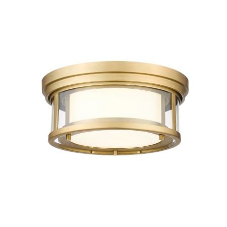 Z-Lite Willow 2 Light 12" Wide Flush Mount Drum Ceiling Fixture Olde Brass
