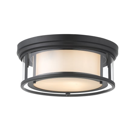 Z-Lite Willow 3 Light 16" Wide Flush Mount Drum Ceiling Fixture Matte Black