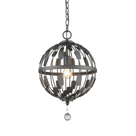 Z-Lite Almet 1 Light Pendant with Clear Globe Crystal Shade Bronze