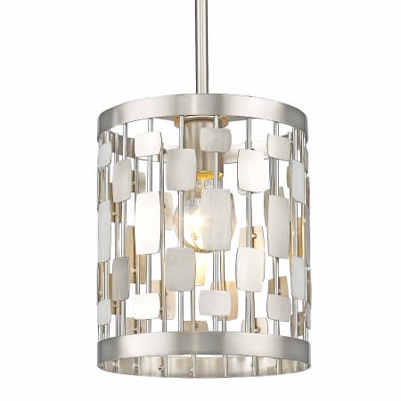 Z-Lite Almet 1 Light Pendant with Clear Cylindrical Crystal Shade Brushed Nickel