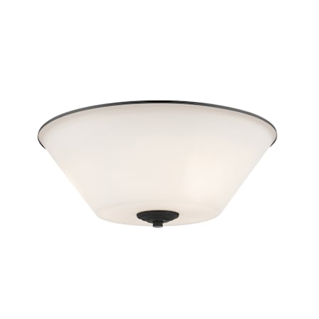 Z-Lite Jarra 3 Light Flush Mount Ceiling Fixture with White Glass Shade Bronze