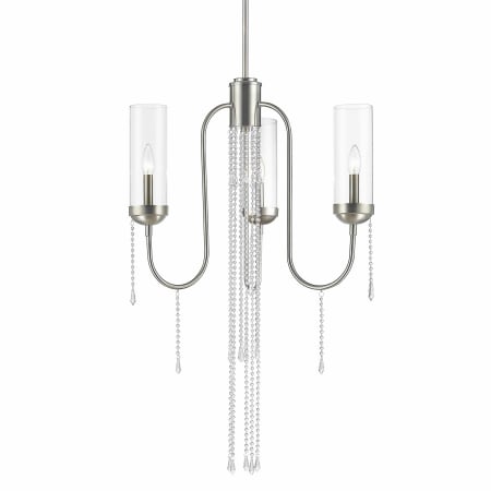 Z-Lite Siena 3 Light Chandelier with Clear Glass Shade Brushed Nickel