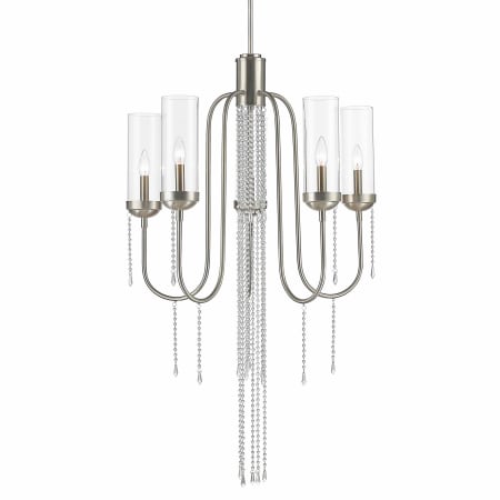 Z-Lite Siena 5 Light Chandelier with Clear Glass Shade Brushed Nickel
