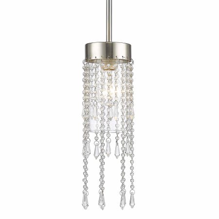 Z-Lite Siena 1 Light Pendant or Semi-Flush Ceiling Fixture with Clear Glass Shade Brushed Nickel